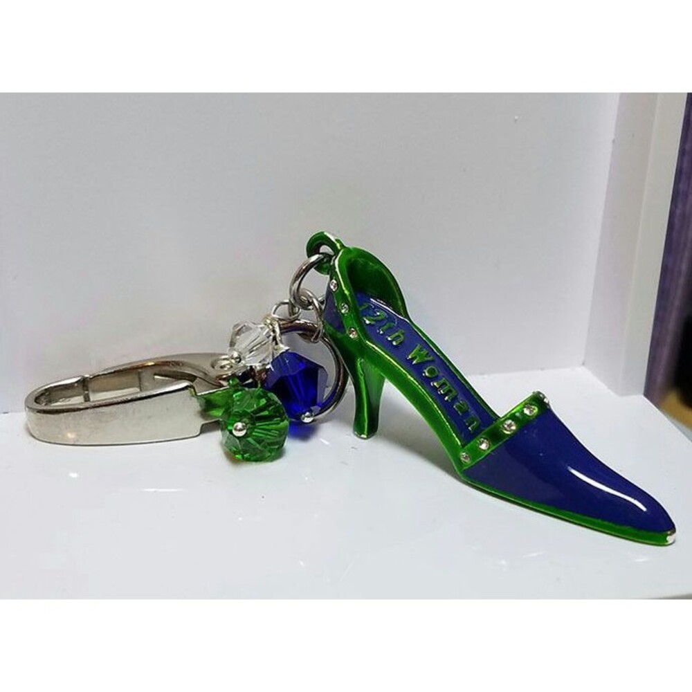 Seattle Seahawks Inspired Jeweled "12th Woman" Purse Fob or Key Chain